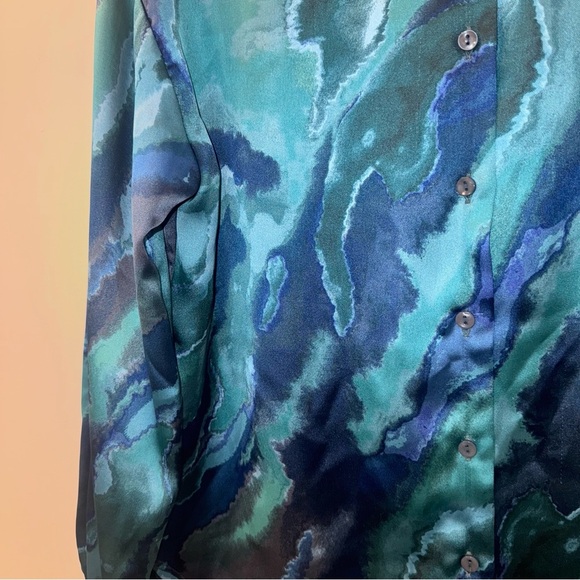 Bailey 44 Blue Watercolor Abstract Button-Up Shirt - Picture 5 of 6